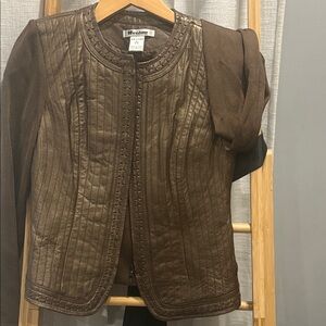 Peter Nygard Tan Leather Jacket for Women